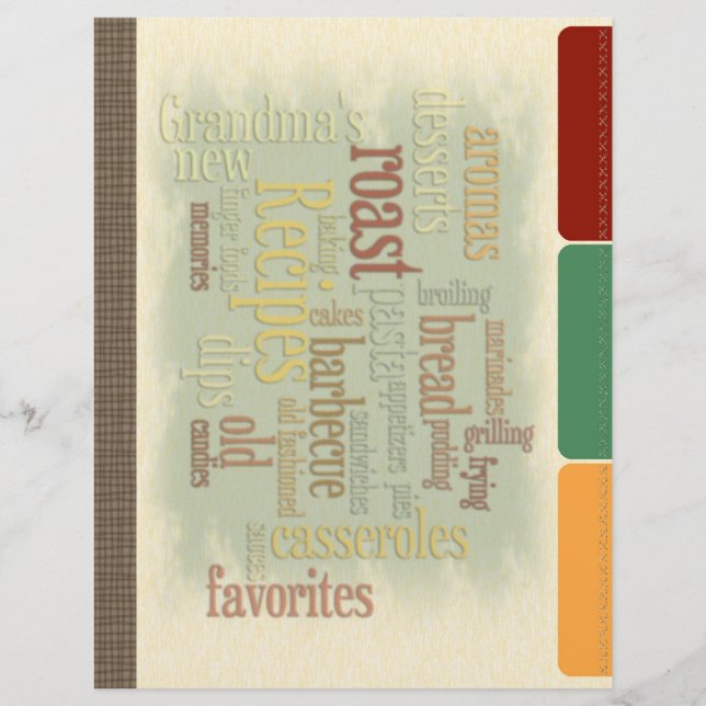 Papier Dividers de recettes avec onglets Faux pour Classe (Devant)