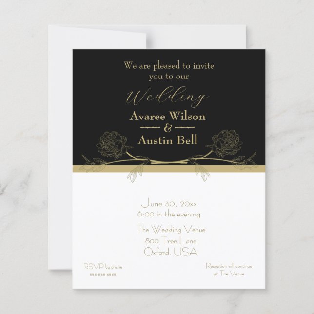 Papier Divideur or et noir Elegant or (Devant)