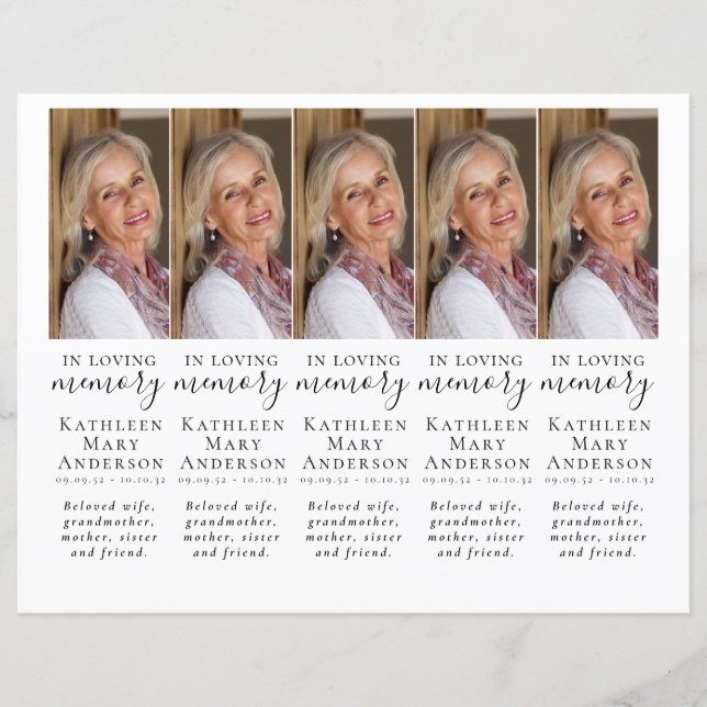 Papier do-it-yourself Photo Sympathy Funeral Prayer Signe (Devant)