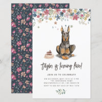 Doberman Pinscher Chien Invitation Anniversaire