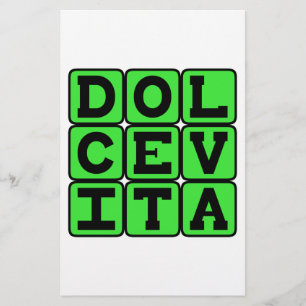 Papier Dolce Vita, Bonne Vie Phrase Latine