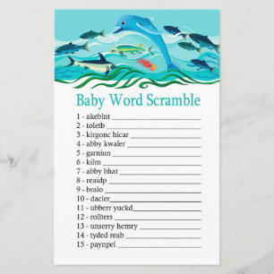 Papier Dolphin Baby jeu de brouillage de mot