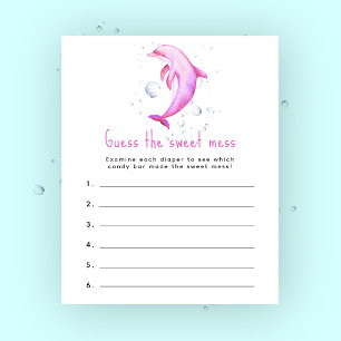 Papier Dolphin baby shower Guess le jeu de la pagaille do