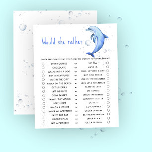 Papier Dolphin baby shower Voudrait-elle plutôt jouer