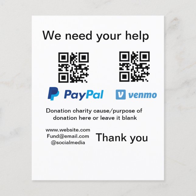 Papier Donation Collection conseil pot ajouter votre q r  (Devant)