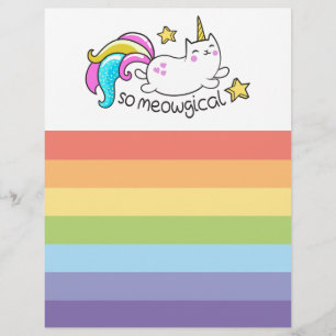 Papier Donc Meowgical Cute Unicorn kitty parties scintill