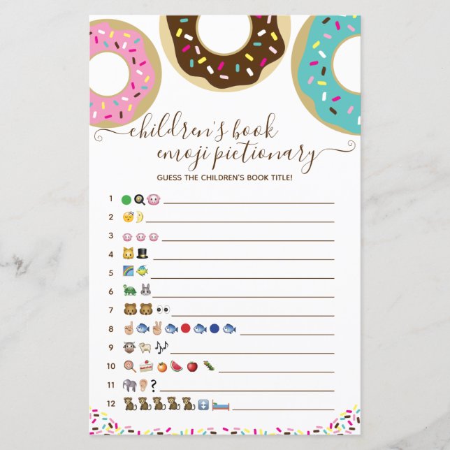 Papier Donut parsemé d'Amour livre pour enfants Emoji (Devant)