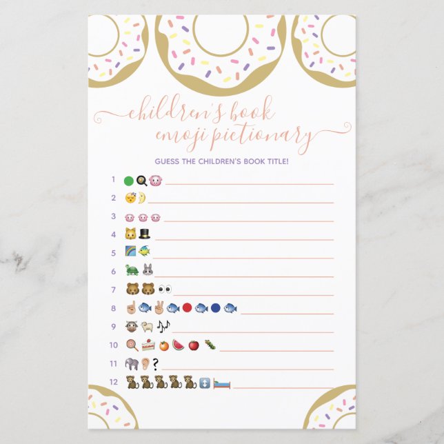Papier Donut parsemé d'Amour livre pour enfants Emoji (Devant)