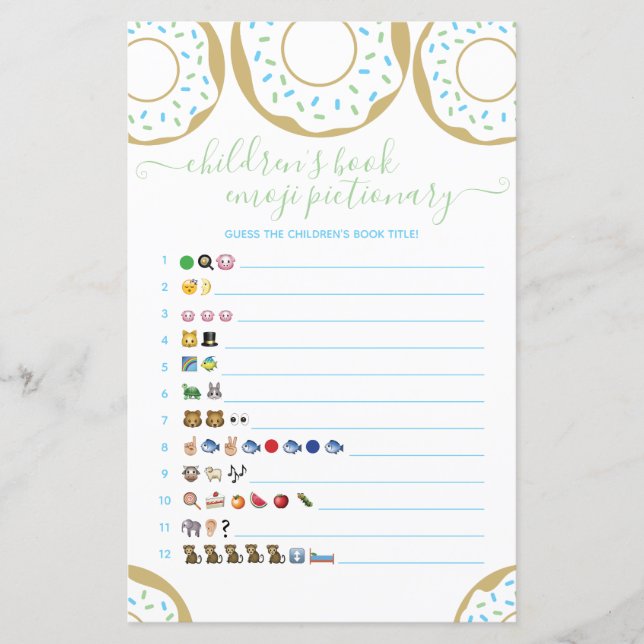 Papier Donut parsemé d'Amour livre pour enfants Emoji (Devant)