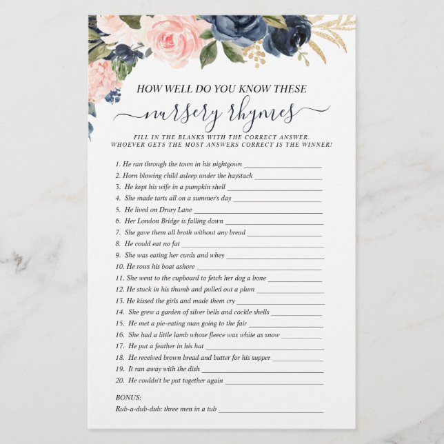 Papier Double face Bébé rose Marine Floral Jeux en cascad (Devant)