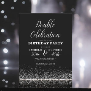 Papier Double fête Black Silver fête d'anniversaire