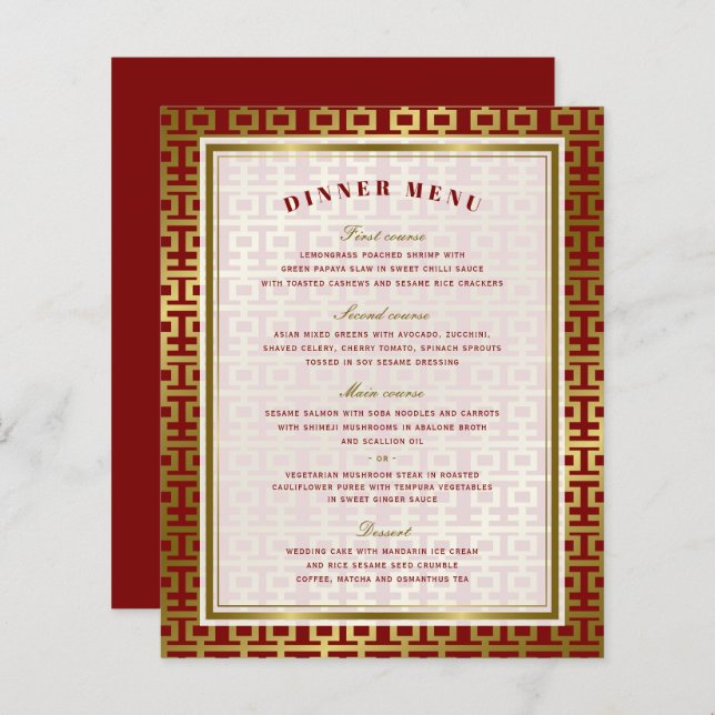 Papier Double or Motif du bonheur Mariage chinois (Devant / Derrière)