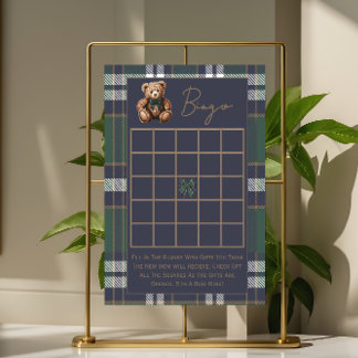 Papier Double sided baby shower games Fancy Bear theme
