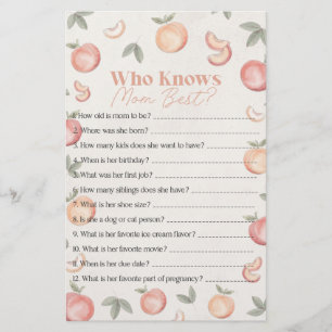 Papier douce pêche qui connaît maman meilleur baby shower