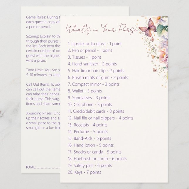 Papier Douche de mariée papillon ce qui est dans votre je (Devant / Derrière)