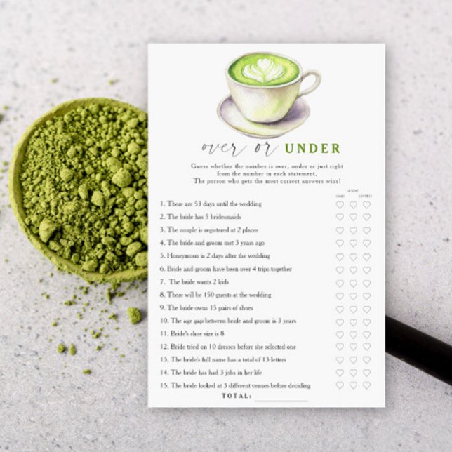 Papier Douche nuptiale à thé Matcha Au-dessus ou en desso (Créateur téléchargé)