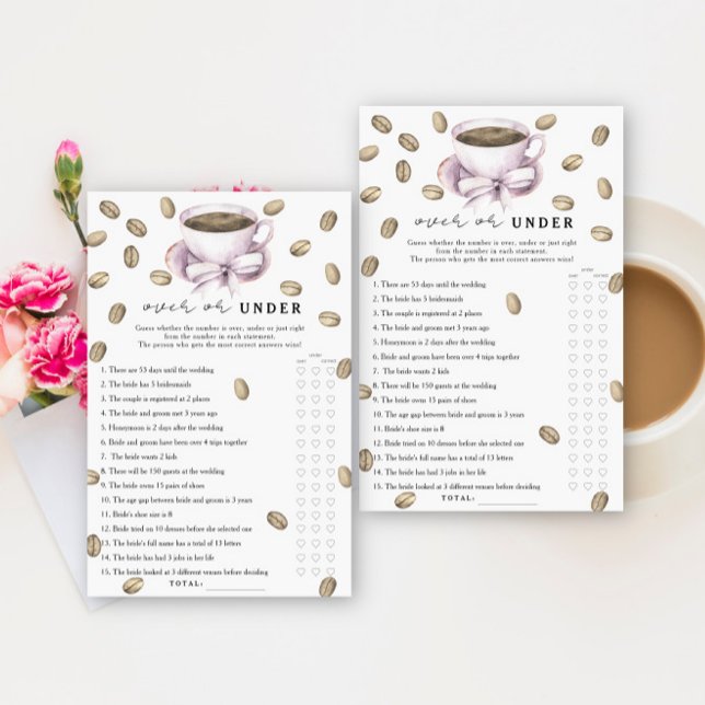 Papier Douche nuptiale Café & Bow Au-dessus ou en dessous (Créateur téléchargé)