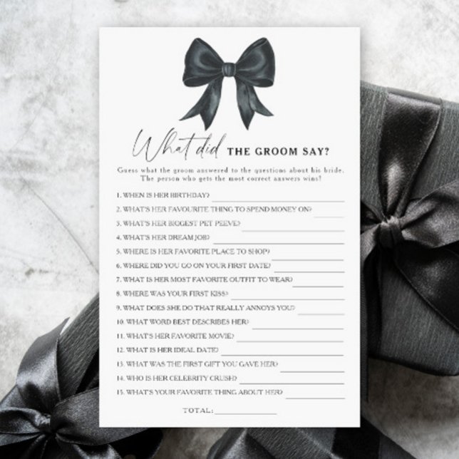 Papier Douche nuptiale de l'arc noir Que disait le marié (Créateur téléchargé)