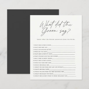 Papier Douche nuptiale noir blanc que disait le marié