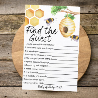 Papier Doux comme peut Bee Trouver le baby shower de jeu