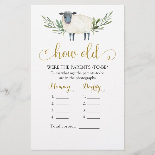 Papier Doux Petite Agneau Verdure Comment vieux parents (Devant)