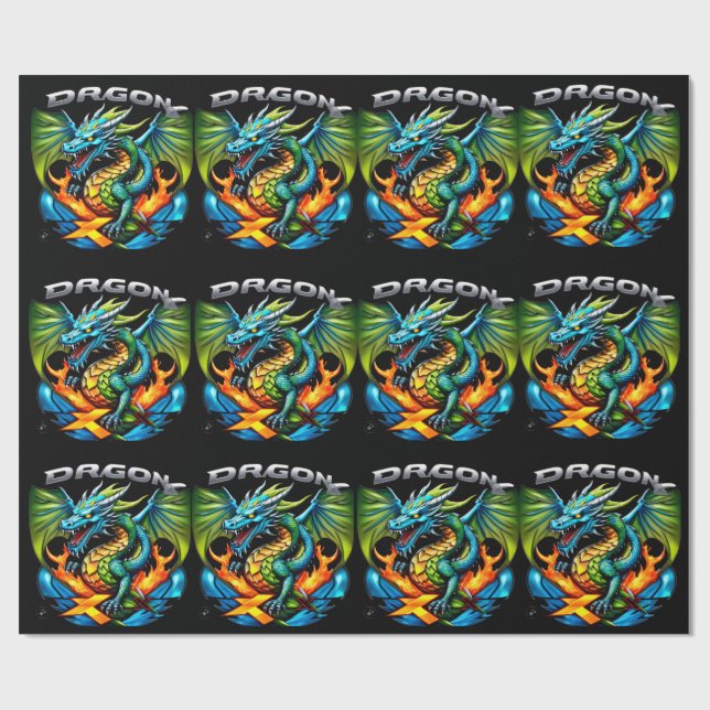 Papier-Drache Flieg Geschenkverpackung Geschenkpapier (Flach)