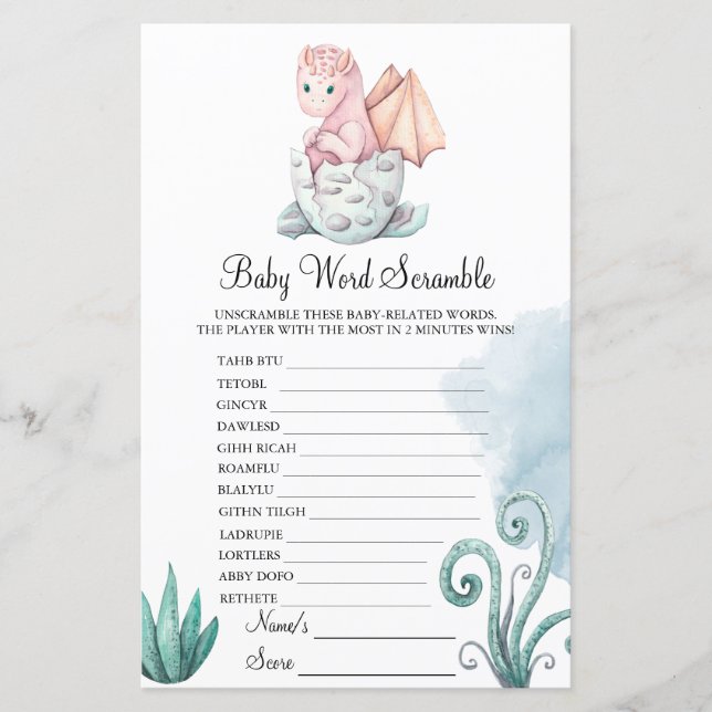 Papier Dragon à couver rose Baby Scramble Baby Jeu (Devant)