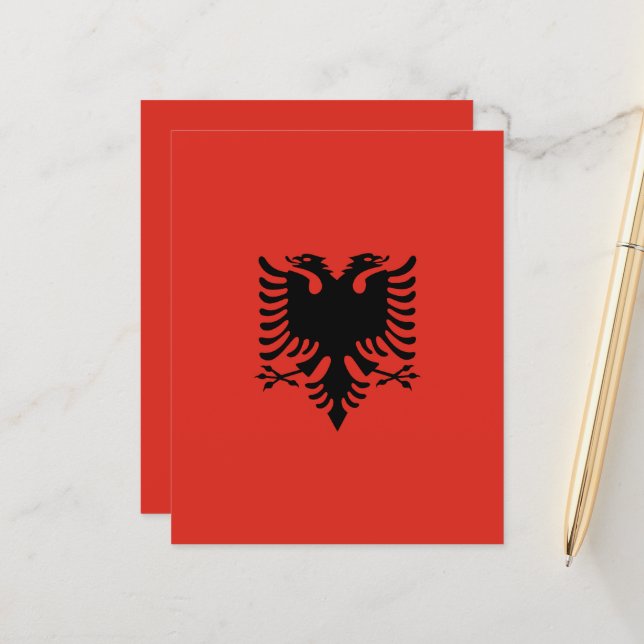 Papier Drapeau albanais (Devant/Arrière en situation)