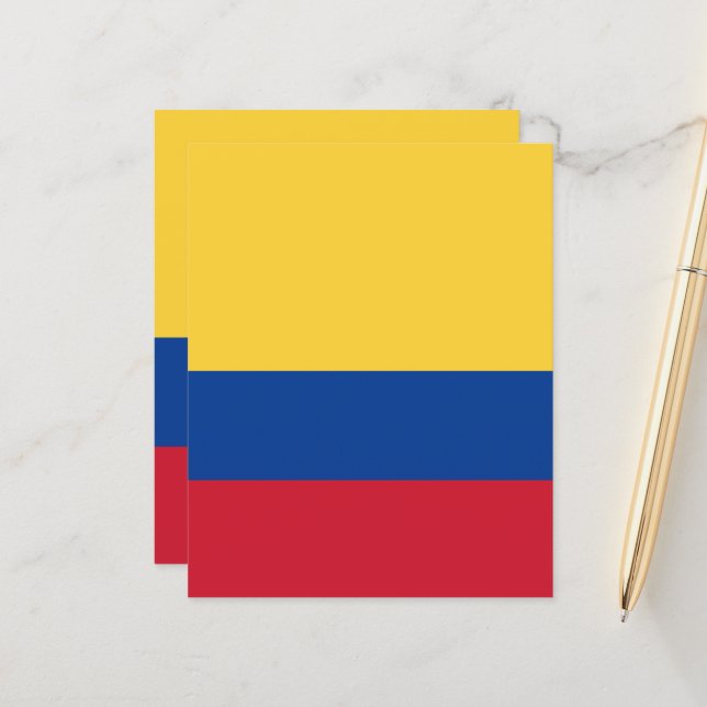 Papier Drapeau de Colombie (Devant/Arrière en situation)