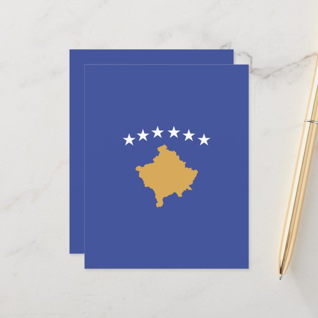 Papier drapeau du Kosovo (Devant/Arrière en situation)