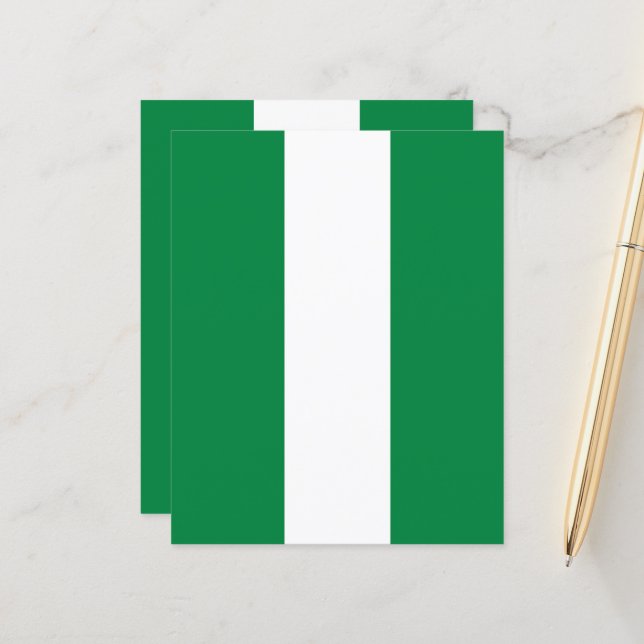 Papier Drapeau du Nigeria (Devant/Arrière en situation)