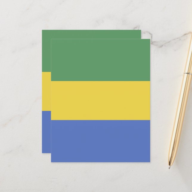 Papier Drapeau Gabon (Devant/Arrière en situation)