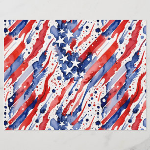 Papier Drapeau patriotique américain Abstrait Paint Splas