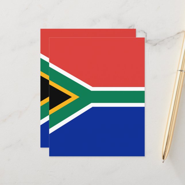 Papier drapeau sud-africain (Devant/Arrière en situation)