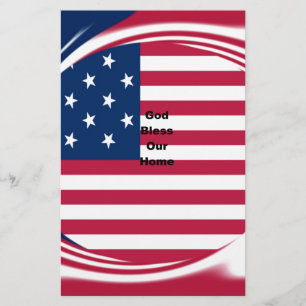 Papier Drapeau USA avec Dieu Bénissez notre maison design