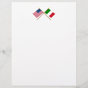 Papier Drapeaux croisés États-Unis et Italie
