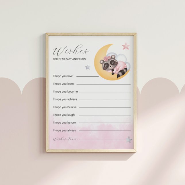 Papier Dreamy Over the Moon Raccoon Wives For Baby Game (Dreamy Over the Moon Raccoon Wishes For Baby Game)