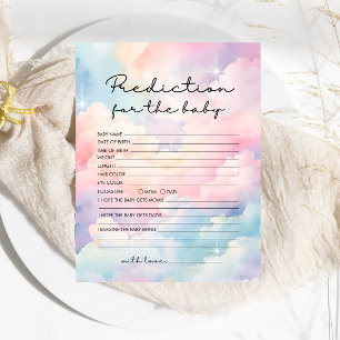 Papier Dreamy Pastel Clouds Baby shower de prédiction