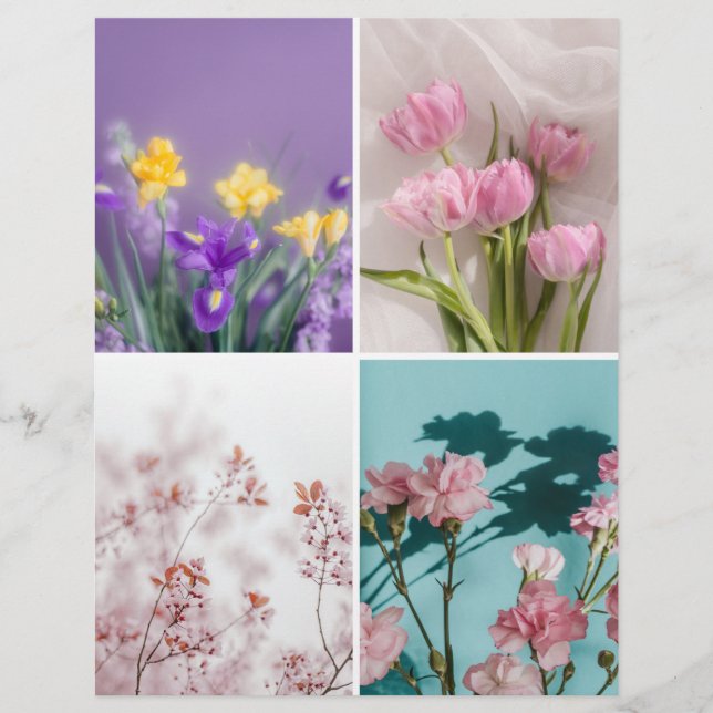 Papier Dreamy spring flowers Scrapbook Cutout paper (Devant)
