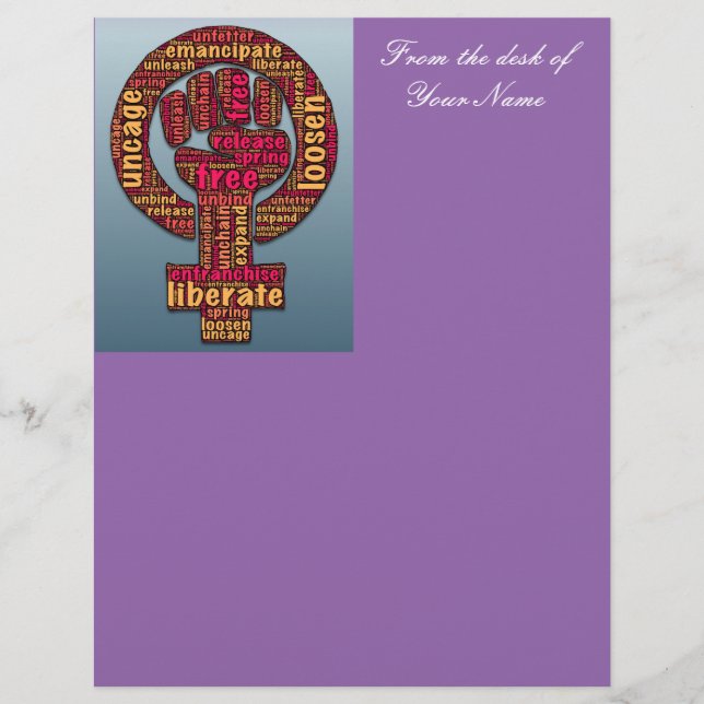 Papier droits des femmes Levé Poing Thunder_Cove n'import (Devant)