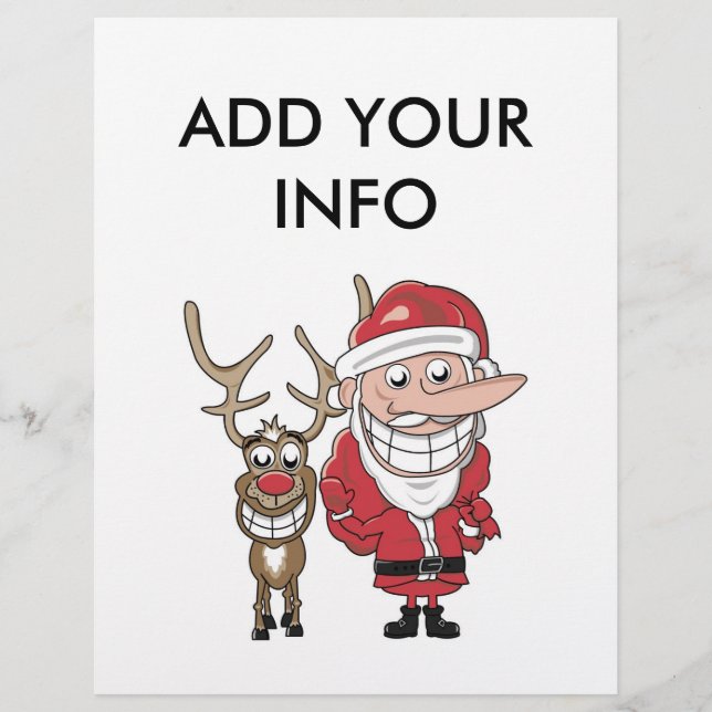 Papier Drôle Cartoon Père Noël et Rudolph (Devant)