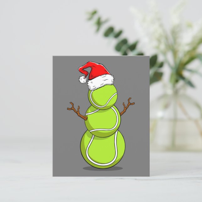 Papier Drôle joueur de tennis Snowman cadeau de Noël (Debout devant)
