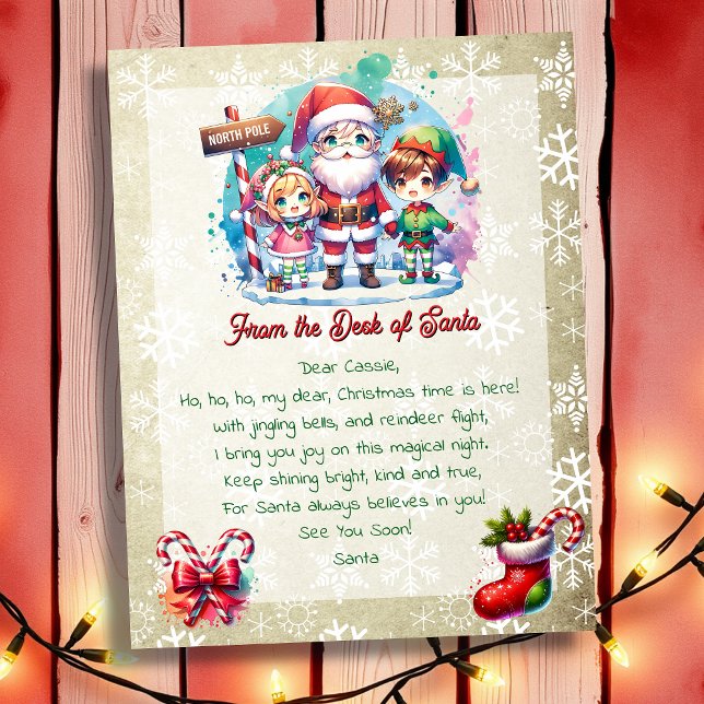 Papier Du bureau de Père Noël pour les enfants | Caricatu (Créateur téléchargé)