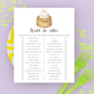 Papier dumpling - Plairait-elle à Baby shower jeu