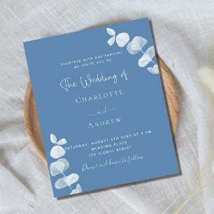 Papier Dusty bleu eucalyptus budget faire-part de mariage