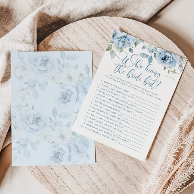 Papier Dusty bleu floral Qui connaît la mariée meilleur j (Créateur téléchargé)