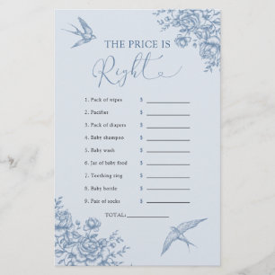 Papier Dusty Blue Chinoiserie Devinez Le prix est correct