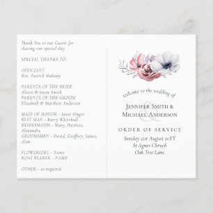 Papier Dusty Blue Coral Floral Wedding Budget du programm