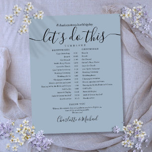 Papier Dusty Blue Elegant Wedding Calendrier
