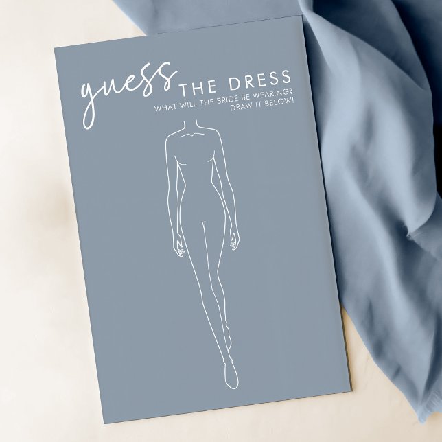 Papier Dusty Blue Fête des mariées Devine Le Jeu De Robe (Créateur téléchargé)